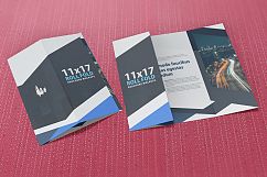 11x17 Four Panel Roll Fold Brochure Mockup Product Image 5