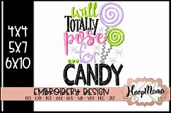 Will Totally Pose For Candy - Halloween Embroi Product Image 1