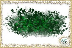 Green Shamrocks Clover Glitter Brush Strokes 24 PNG clipart Splashes  Product Image 12