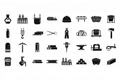 Metallurgy tools icons set, simple style Product Image 1