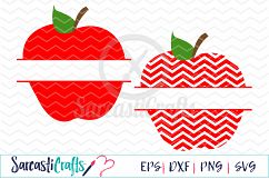 Monogram Apples - Digital Printable - Cuttable File - Digital Download - SVG EPS PNG DXF  Product Image 1
