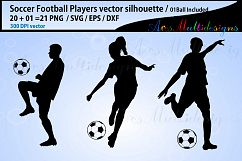 Soccer football, soccer silhouette, soccer players vector Product Image 3
