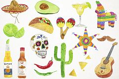 Watercolor Fiesta Clipart, Cinco de Mayo Clipart Product Image 2