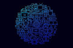 Cinema Line Art Icons Product Image 5