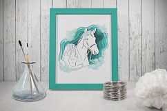 Horses, flowers &amp; love (part #2)– Vector Paper Art Style Product Image 5