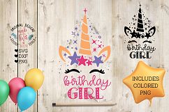 Unicorn Birthday Girl - Birthday Cut File Product Image 1