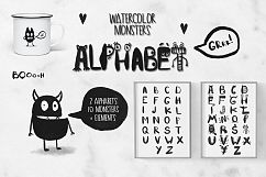 Watercolor monsters Alphabet Product Image 1