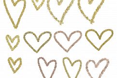 Gold Elements Clip Art - Golden Fairy Dust Glitter Heart Brush Line - 37 PNG Digital for Scrapbooking Product Image 2