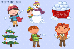 Holiday Snowball Fight Clip Art Product Image 2