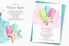 Summer Watercolor Popsicle Graphics Set and Patterns Product Image 5