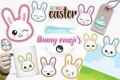 Easter bunny emoji graphics and illustrations Product Image 1