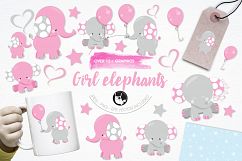 Girl Elephants graphics and illustrations Product Image 1