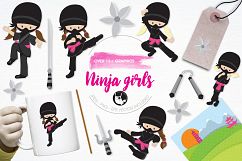 Ninja Girls graphics and illustrations Product Image 1