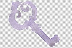 Watercolor vintage old keys PNG set   Product Image 3