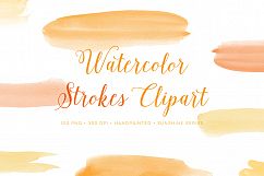 watercolor brush strokes summer clipart graphics - 100 PNG  Product Image 2