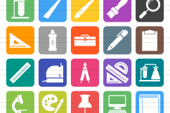 150 Office &amp; Stationery Filled Round Corner Icons Product Image 2