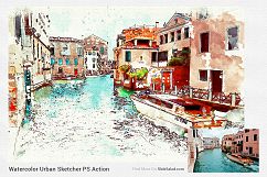 Watercolor Urban Sketcher Photoshop Action Product Image 5