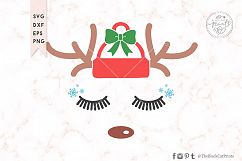 Christmas Reindeer Face SVG DXF EPS PNG Product Image 1