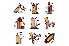 Polyurethane foam icons set vector flat Product Image 1