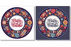 Christmas template. Buon Natale. Bundle. 22 greeting card. Winter holiday in Italy. Italian. Vintage style. Product Image 5