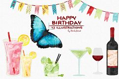 Birthday Watercolor Illustrations Product Image 4