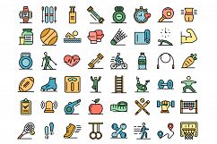 Outdoor fitness icons vector flat Product Image 1