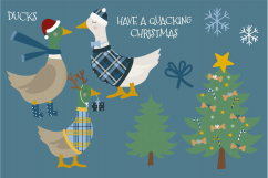 Dogs &amp; Ducks at Christmas clipart &amp; paper set Product Image 4