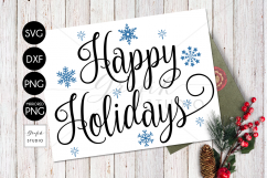 happy Holidays Christmas holiday SVG File, SVG CUT files, CUT  File for Cricut Product Image 1