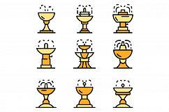 Drinking fountain icons vector flat Product Image 1