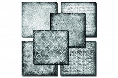 Grunge Damask Digital Paper - Gray Grunge Damask Product Image 2