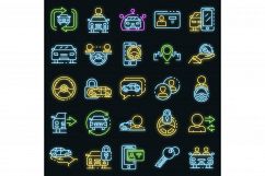 Car sharing icons set vector neon Product Image 1