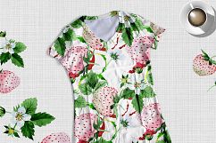 White Strawberry PNG watercolor fruit set Product Image 7