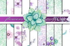 Flowers Digital Paper, Floral scrapbooking paper, Watercolor Flowers Digital Paper, Spring floral pattern, Seamless Pattern, Flowers theme Product Image 1