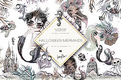 Halloween Mermaid Clipart Product Image 1