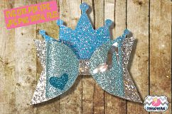 Princess Crown Cinderella Glass Slippers Inspired Hair Bow Product Image 1