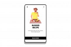 Burger Recipe Preparing Man On Kitchen Vector Product Image 1