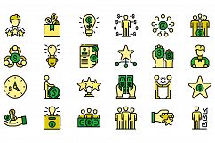 Crowdfunding icons vector flat Product Image 1