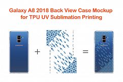 Samsung Galaxy A8 2018 UV TPU Clear Case Mockup Back View Product Image 1