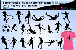 Soccer football, soccer silhouette, soccer players vector Product Image 1