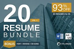 93% OFF | 20 Resume + BONUS  Product Image 1