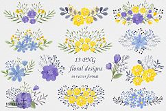 Watercolor flower design. Product Image 4