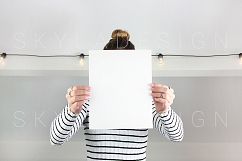Woman holding quote mockup, feminine styled stock photo Product Image 2