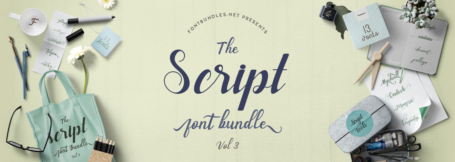 Script Font Bundle Vol III Cover