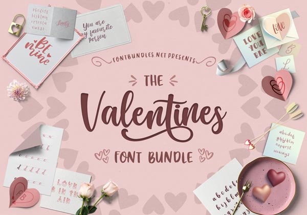The Valentines Font Bundle Cover