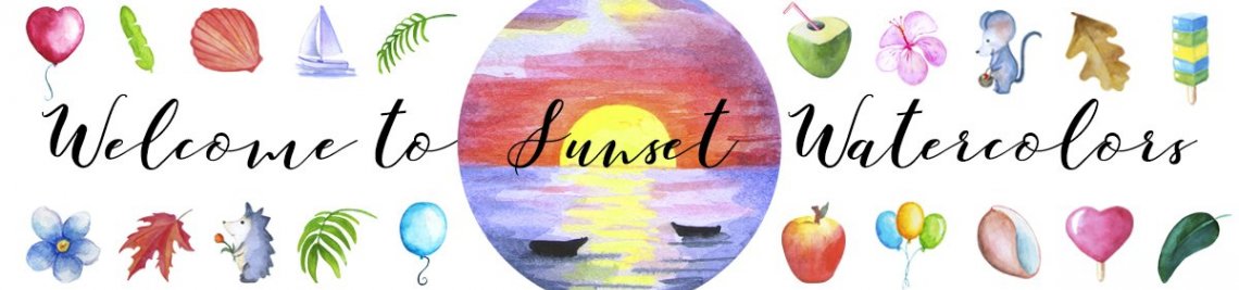 Sunset Watercolor Profile Banner