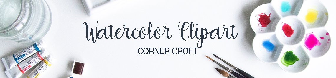 Corner Croft Watercolor Clip Art  Profile Banner