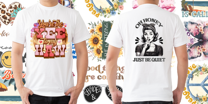 Adult Shirt Bundle – 19 Full-Size Transfers
