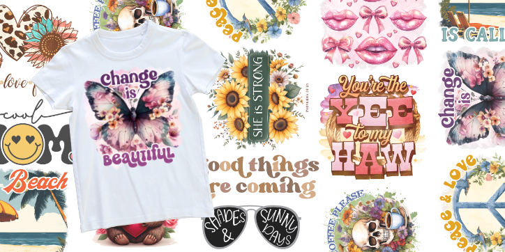 Adult Shirt Bundle – 19 Full-Size Transfers