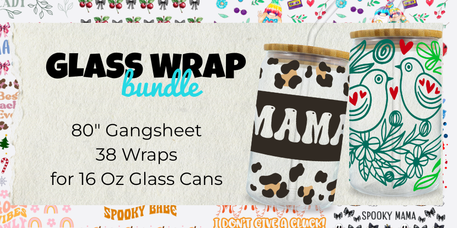 Glass Wrap Bundle – 38 Wraps for 16 oz Glass Cans