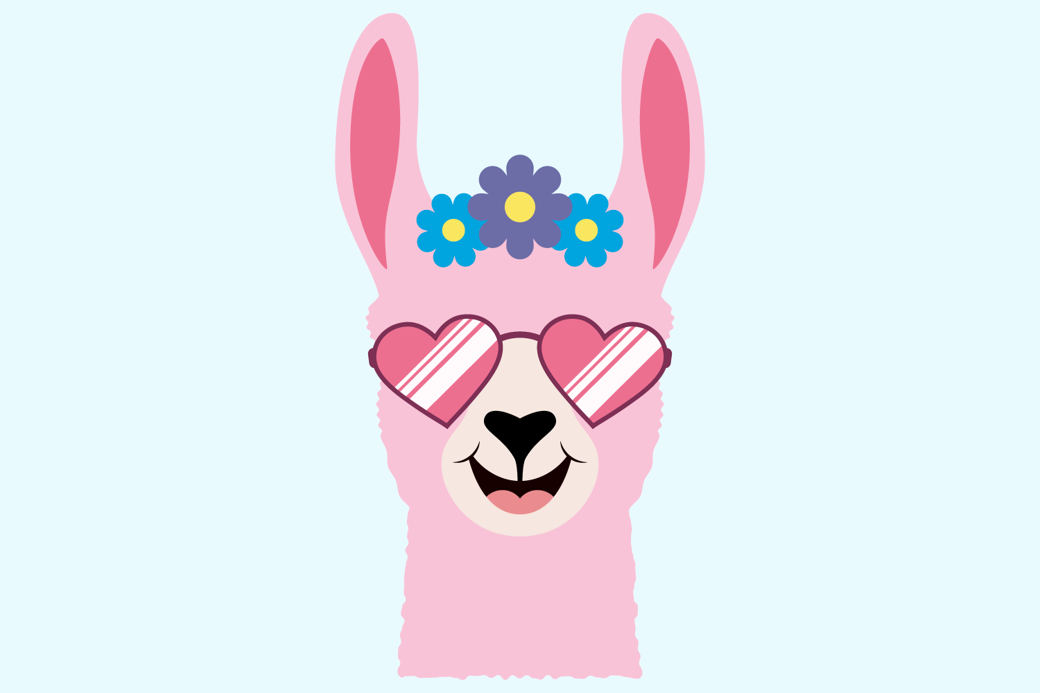 Download Cool Llama Bundle SVG Cut Files, Happy Farm Animals (376834) | SVGs | Design Bundles